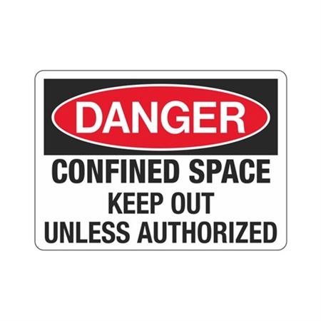 Danger Confined Space Keep Out Unless Authorized Sign